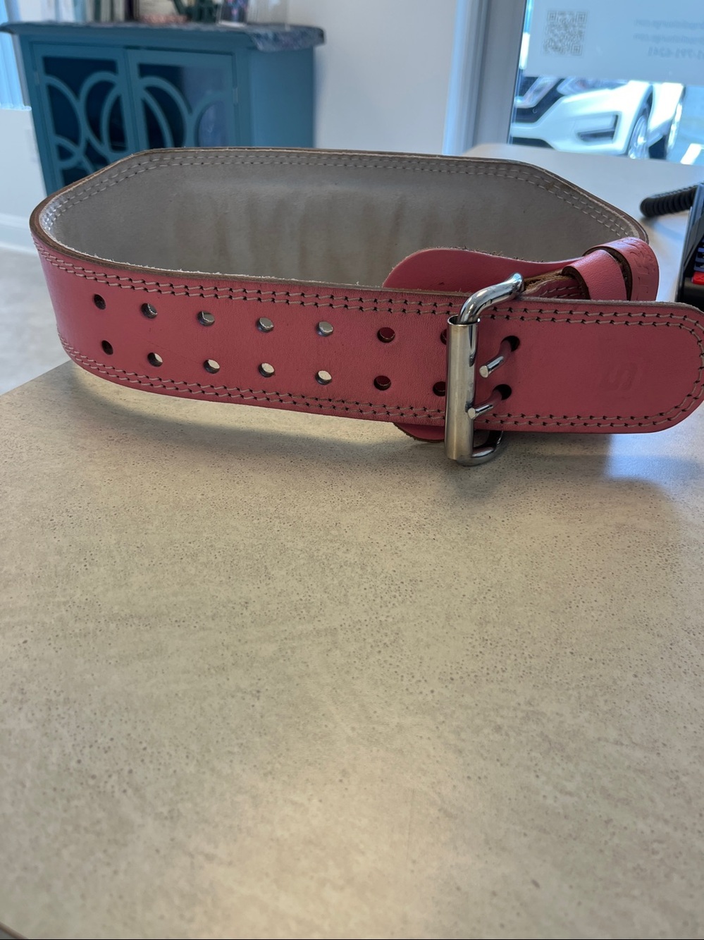 Pink Leather Weight Lifting Belt Sz Small Mytra Fusion.